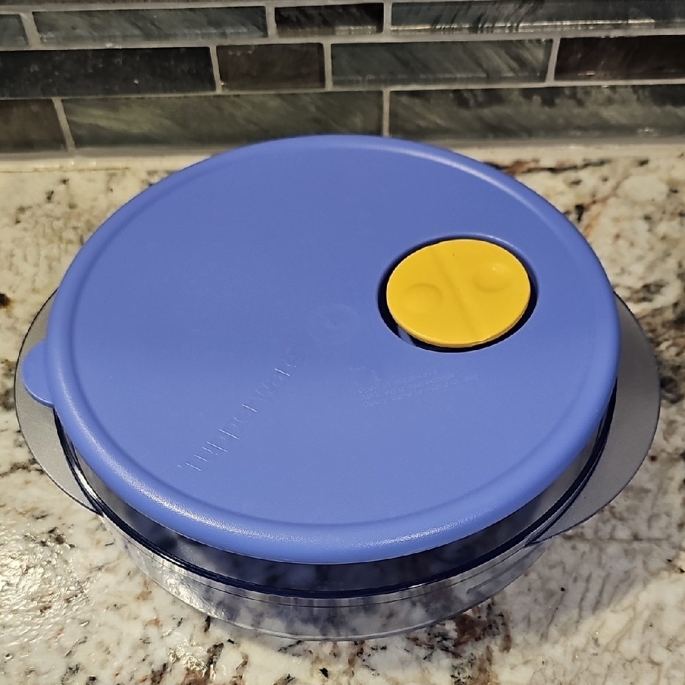 Tupperware Blue and Yellow Circular Kitchen Food Storage